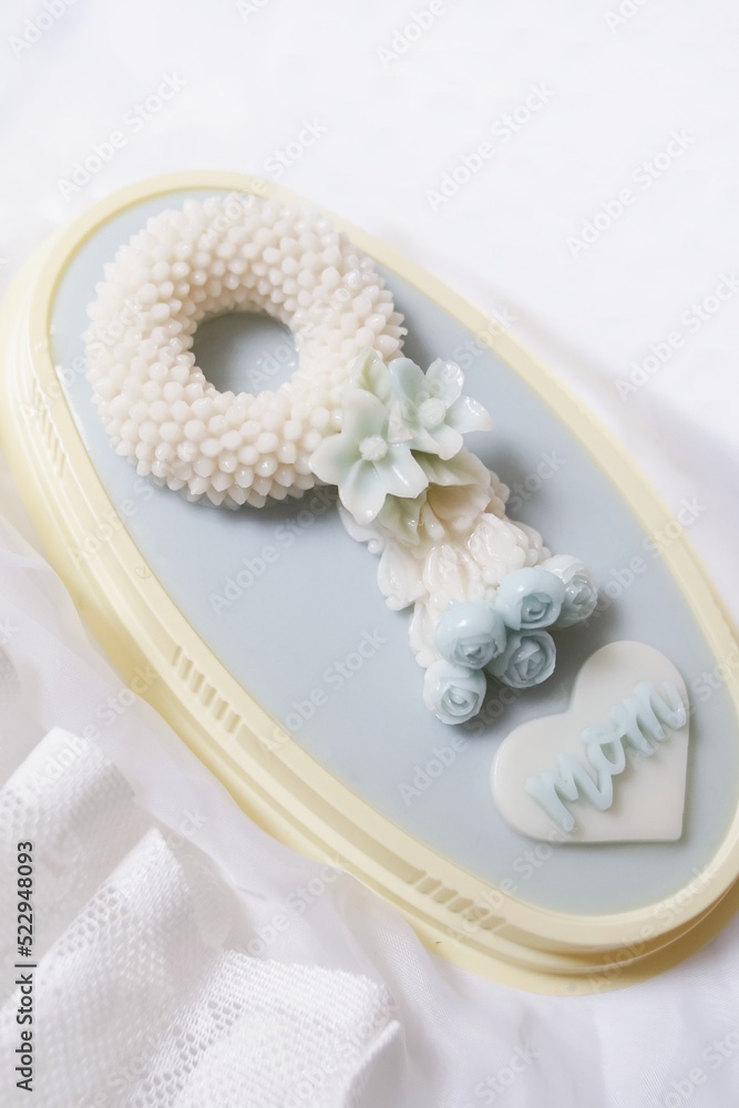 Beautiful Coconut jelly garland flower on table with white background. Beautiful Coconut jelly garland flower on table with white background.