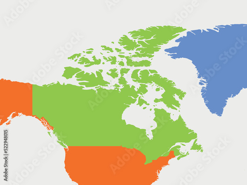 Canada and neighboring countries map