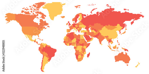 Simplified blank schematic map of World