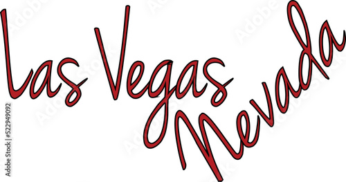 Las Vegas Nevada text sign illustration on white Background.