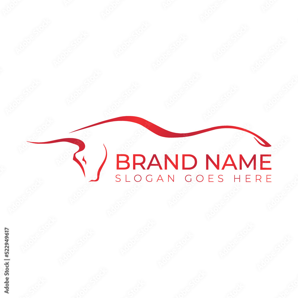 Minimal Logo Design with bull symbol Minimal Logo Design with bull symbol