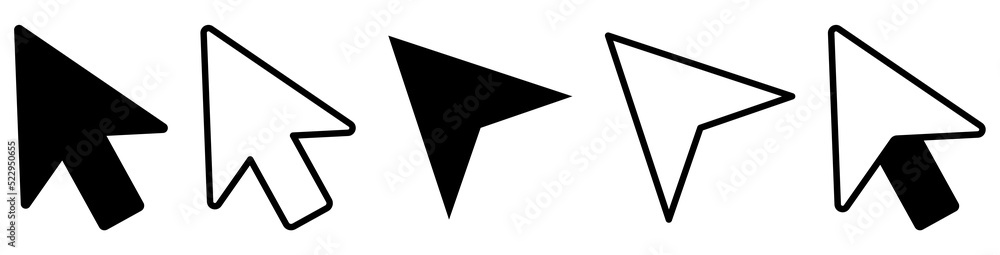 Computer mouse click icons. Flat and line art style. Vector illustration Computer mouse click icons. Flat and line art style. Vector illustration
