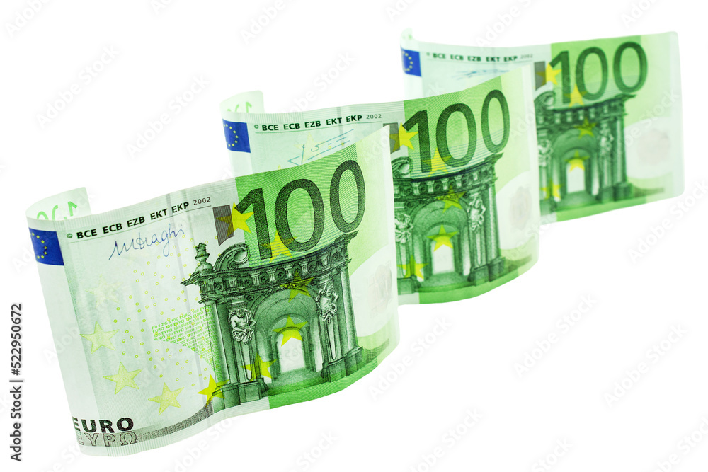 300 Euro Geldscheine auf weissem Hintergrund 300 Euro Geldscheine auf weissem Hintergrund