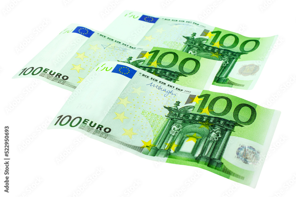 300 Euro Geldscheine auf weissem Hintergrund 300 Euro Geldscheine auf weissem Hintergrund