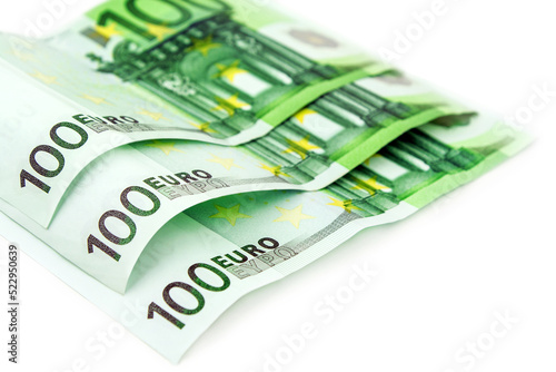 300 Euro Geldscheine auf weissem Hintergrund