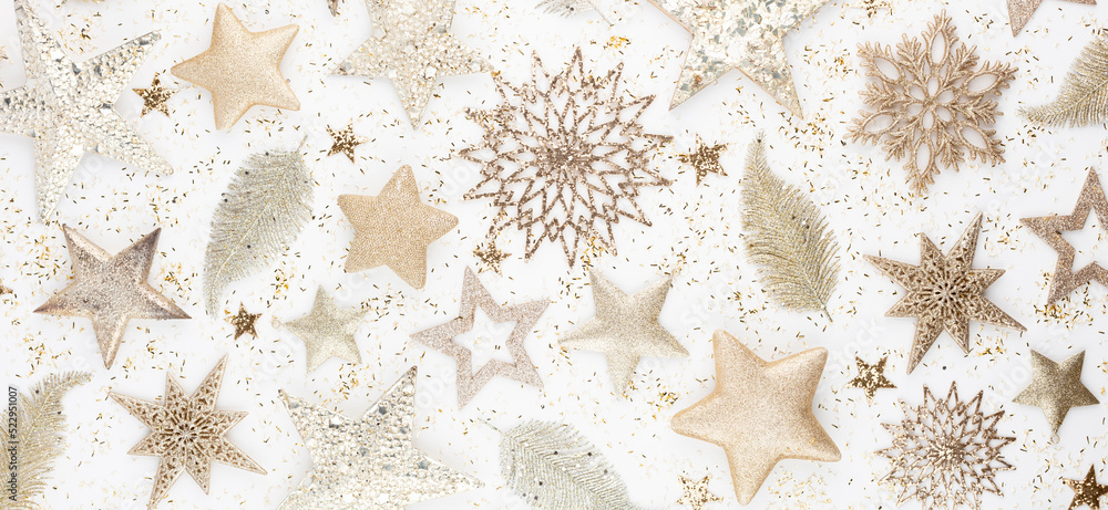 New Year celebration and Christmas background, Christmas decorations top view. New Year celebration and Christmas background, Christmas decorations top view.