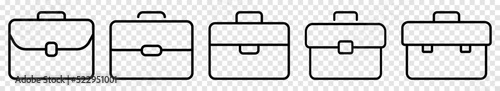 Vector briefcase icons set. Vector illustration isolated on transparent background