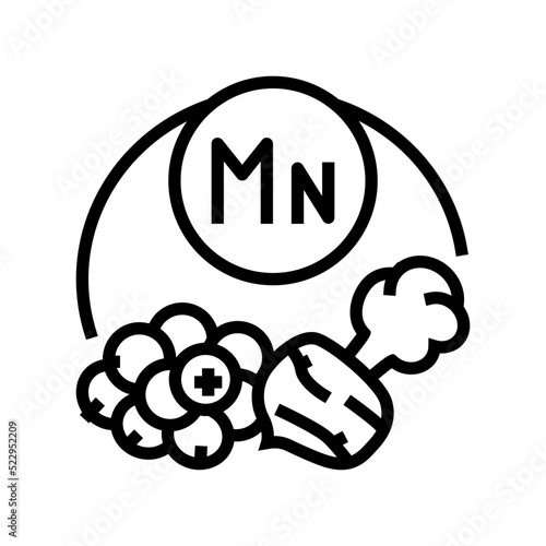 mn vitamin line icon vector. mn vitamin sign. isolated contour symbol black illustration
