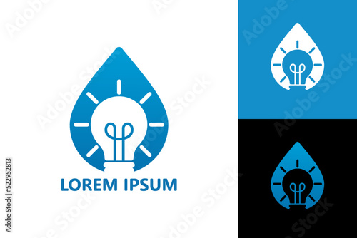 Water drop bulb logo template design vector