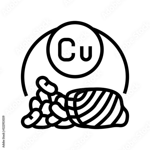 cu healthy vitamin line icon vector. cu healthy vitamin sign. isolated contour symbol black illustration