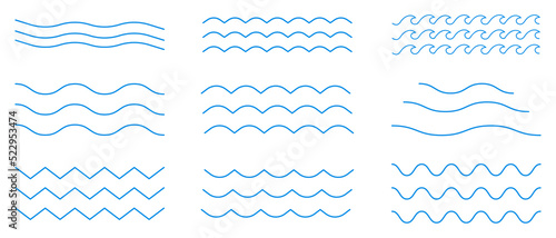 Water wave icon vector. Line art wave pack logo. Can use for your website design, logo, app, UI. Vector illustration, EPS10.