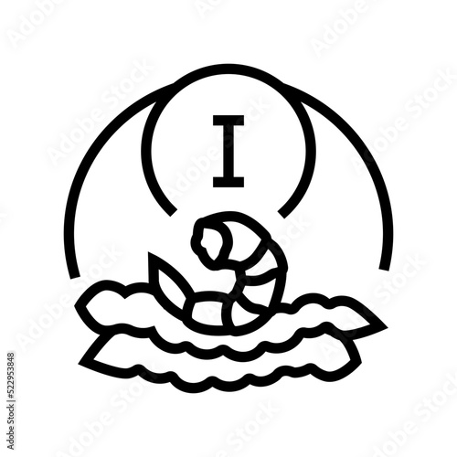 i seafood vitamin line icon vector. i seafood vitamin sign. isolated contour symbol black illustration