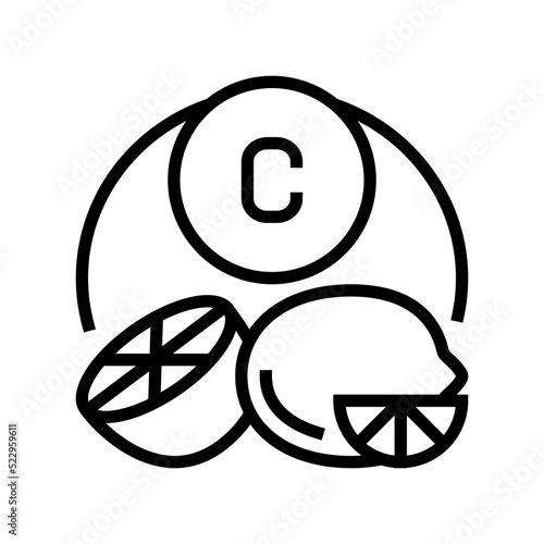 c vitamin citrus line icon vector. c vitamin citrus sign. isolated contour symbol black illustration