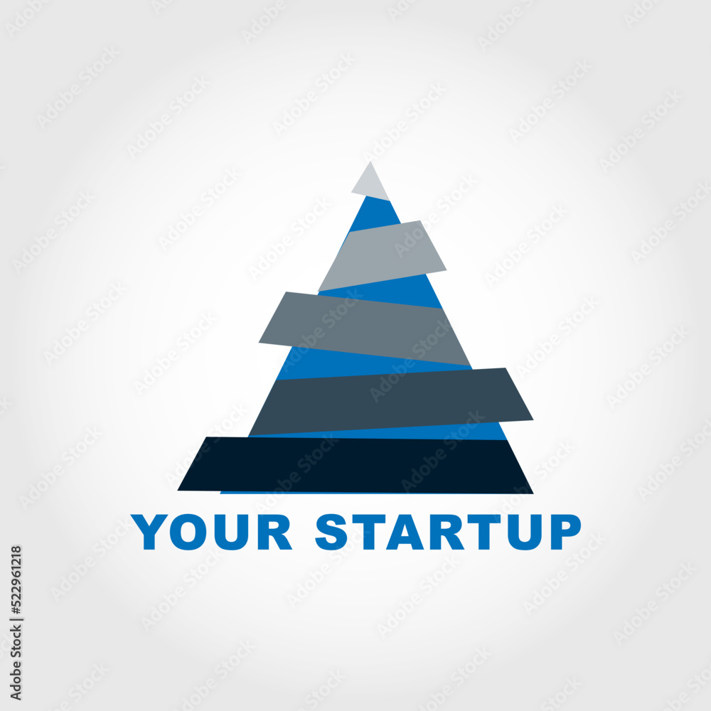 Mountain with stairs logo for business