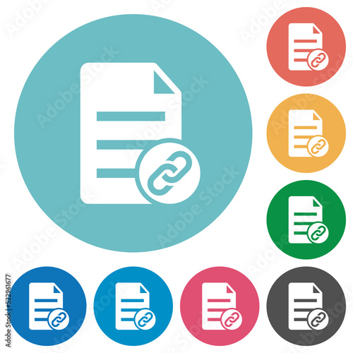 Attach document solid flat round icons