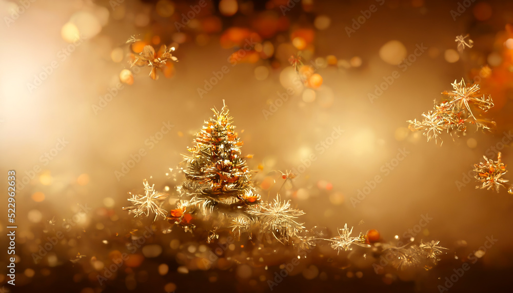Naklejka premium 3D Render Chocolate Christmas HD Wallpaper. Beautiful artwork seasonal illustration and copy space background.