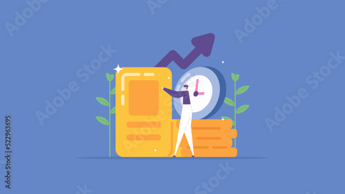 gold investment. a businessman collects and accumulates some gold. save or keep or buy gold for future gain. business and finance. flat cartoon illustration. vector concept design