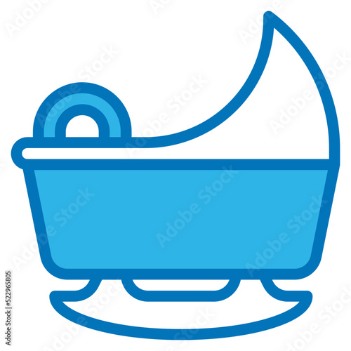 Cradle,bassinet,sleep,baby,accessories - blue icon