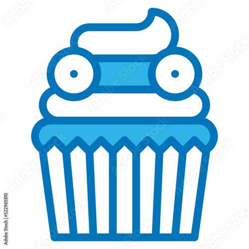 Cup cake dessert decoration kid halloween - blue icon