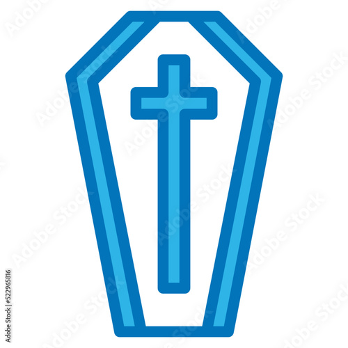 Coffin corpse vampire tomb halloween - blue icon
