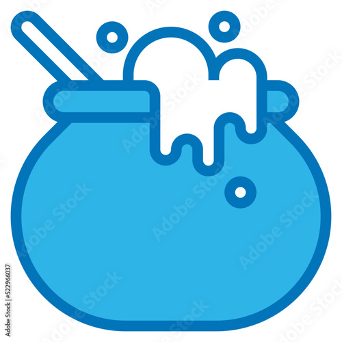Pot witch cauldron potion halloween - blue icon