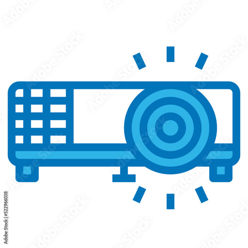 Projector presentation screen slide multimedia - blue icon