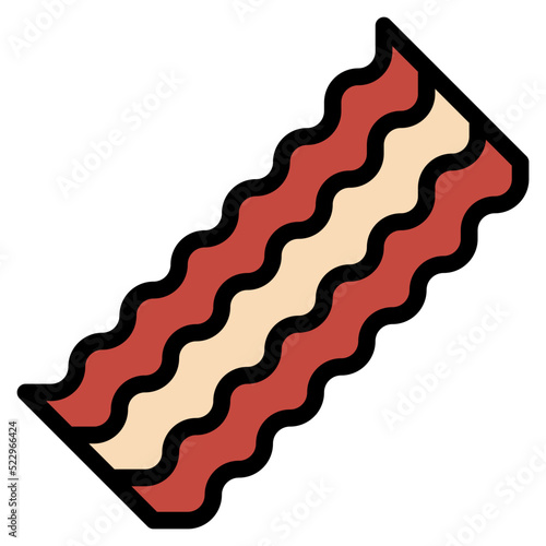 Bacon food fastfood - filled outline icon