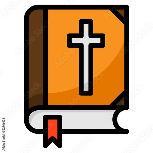 Bible book religion christ halloween - filled outline icon