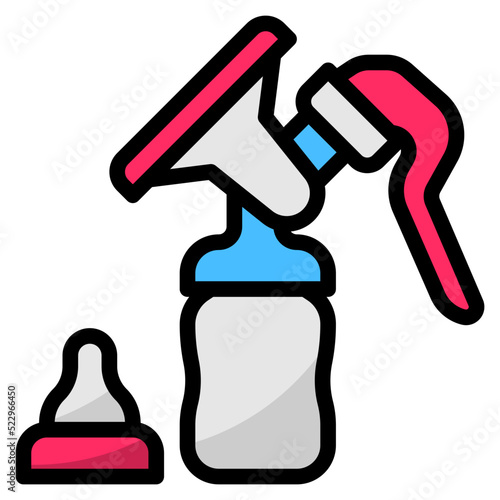 Breast pump,milk,feeding,baby,accessories - filled outline icon