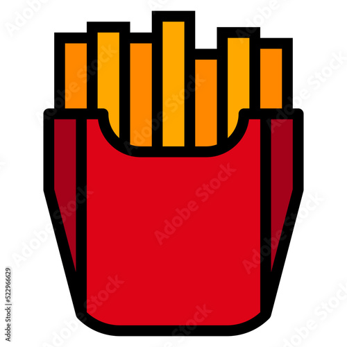 French fires food fastfood - filled outline icon