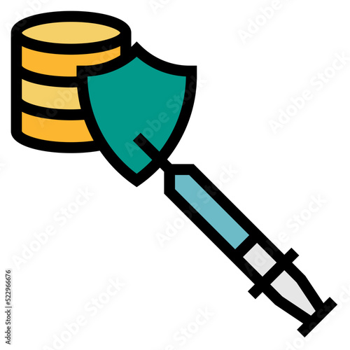 Injection sql protection software development - filled outline icon