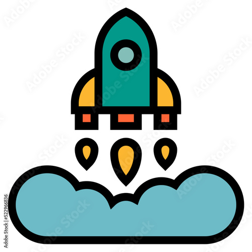 Launch startup deployment software development - filled outline icon