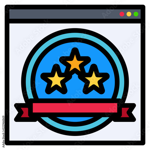 Premium content website online stars - filled outline icon