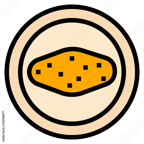 Omelet food egg - filled outline icon