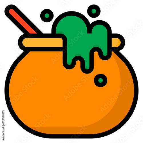 Pot witch cauldron potion halloween - filled outline icon