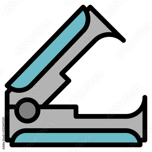 Staple remover stationery tool - filled outline icon