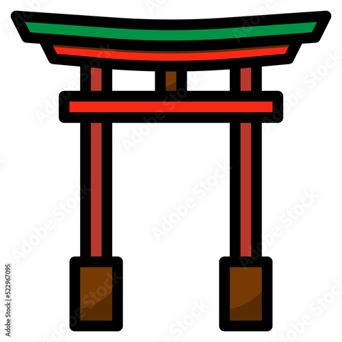 Torii gate temple japan japaneses - filled outline icon