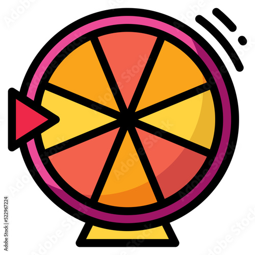 Wheel of fortune roll spin gambling spinning - filled outline icon