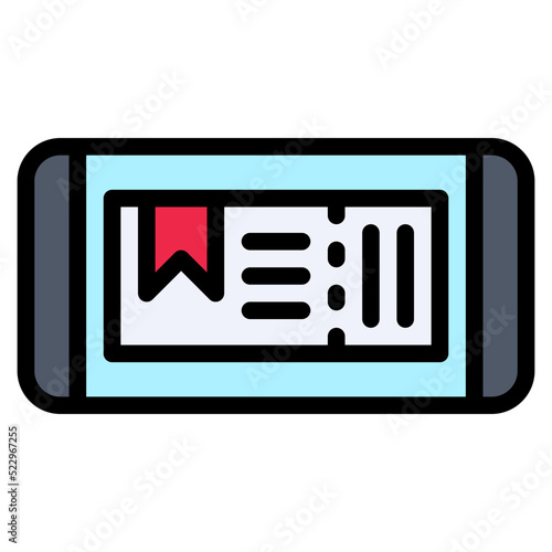 Voucher ticket promotion online mobile - filled outline icon