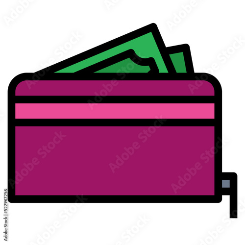 Wallet money rich bag - filled outline icon