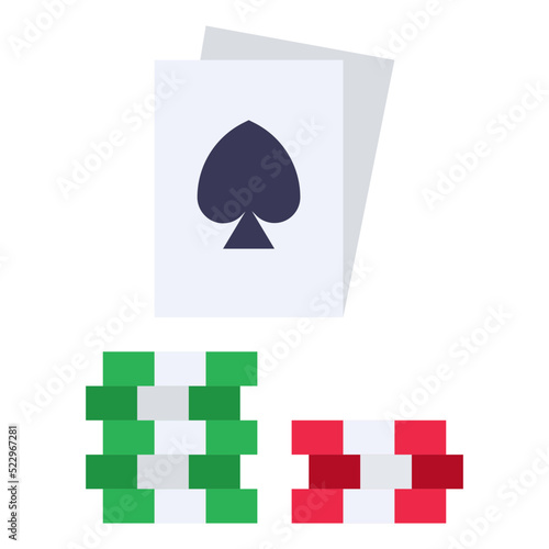 Blackjack poker casino game card - flat icon