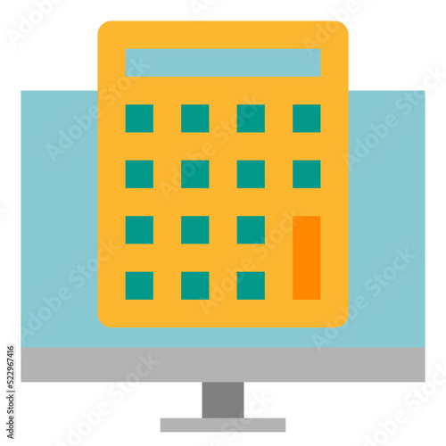 Calculator computer profits merchant ecommerce - flat icon