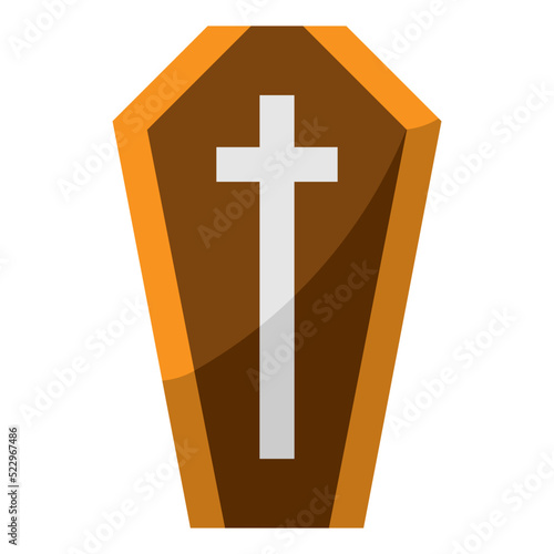 Coffin corpse vampire tomb halloween - flat icon