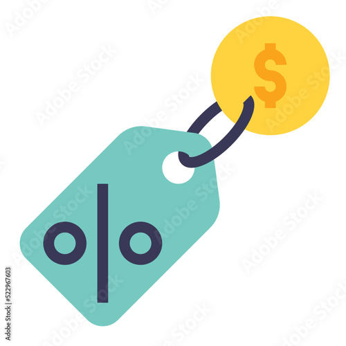 Commission tax vat income - flat icon