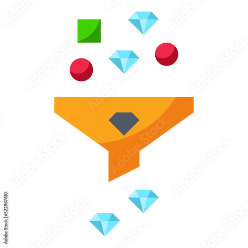 Data filter diamond specific select - flat icon