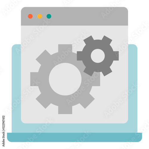Development software engineering preference setting - flat icon