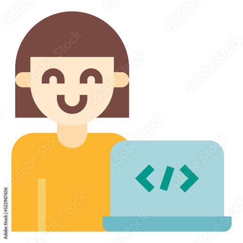Developer coding programmer software development - flat icon