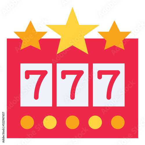 Jackpot winner slot machine prices - flat icon
