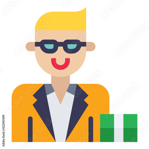 Gambler casino businessman invester - flat icon
