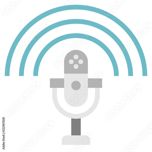 Podcast microphone news speech multimedia - flat icon